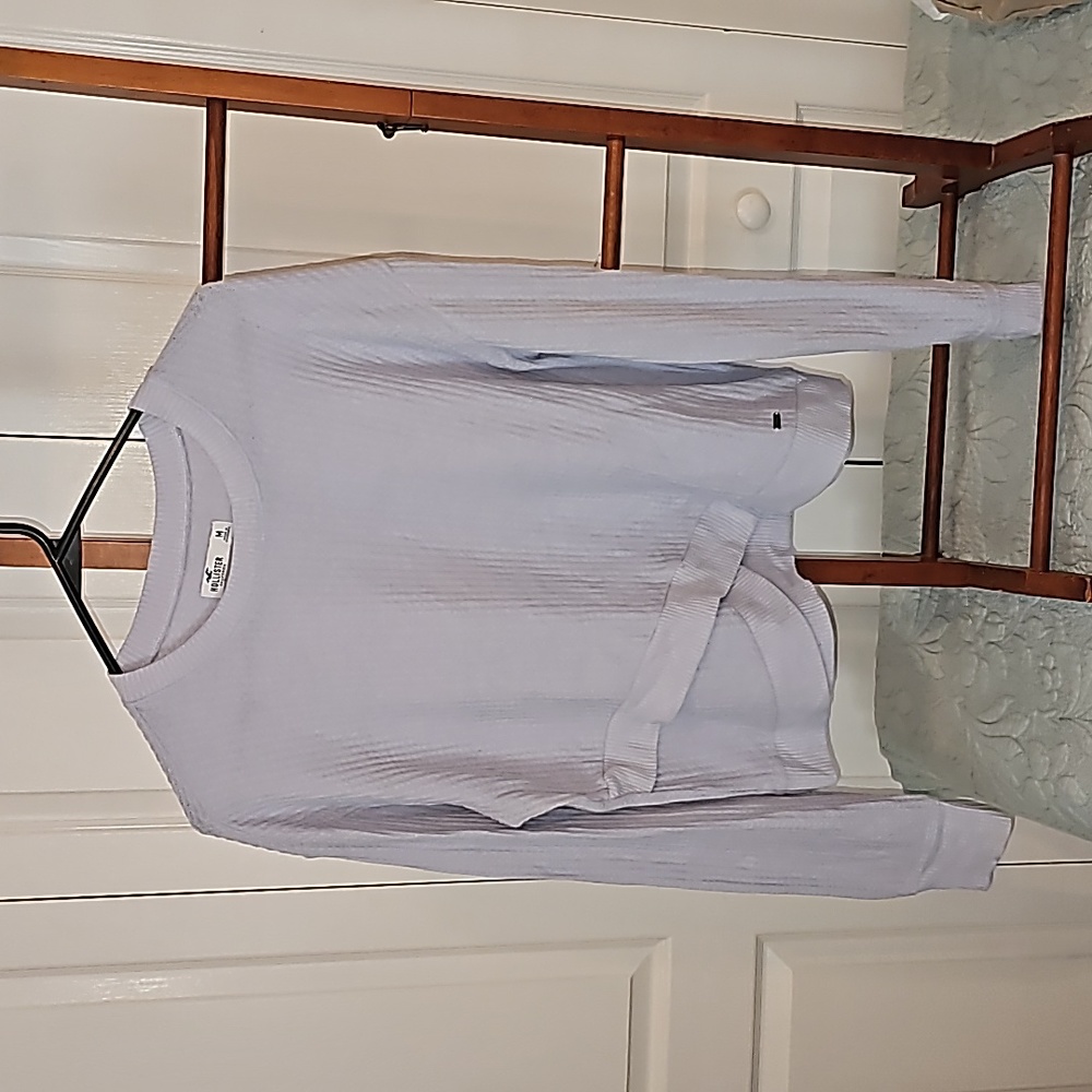 Hollister light blue long sleeve knit tee,  size M